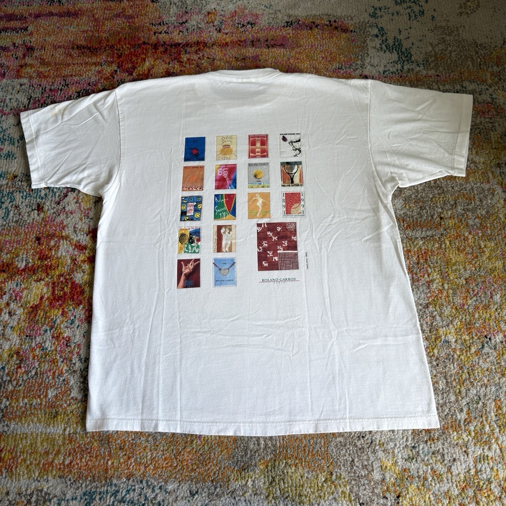 Vintage 1996 Roland Garros French Open Poster Art T-Shirt Size XL